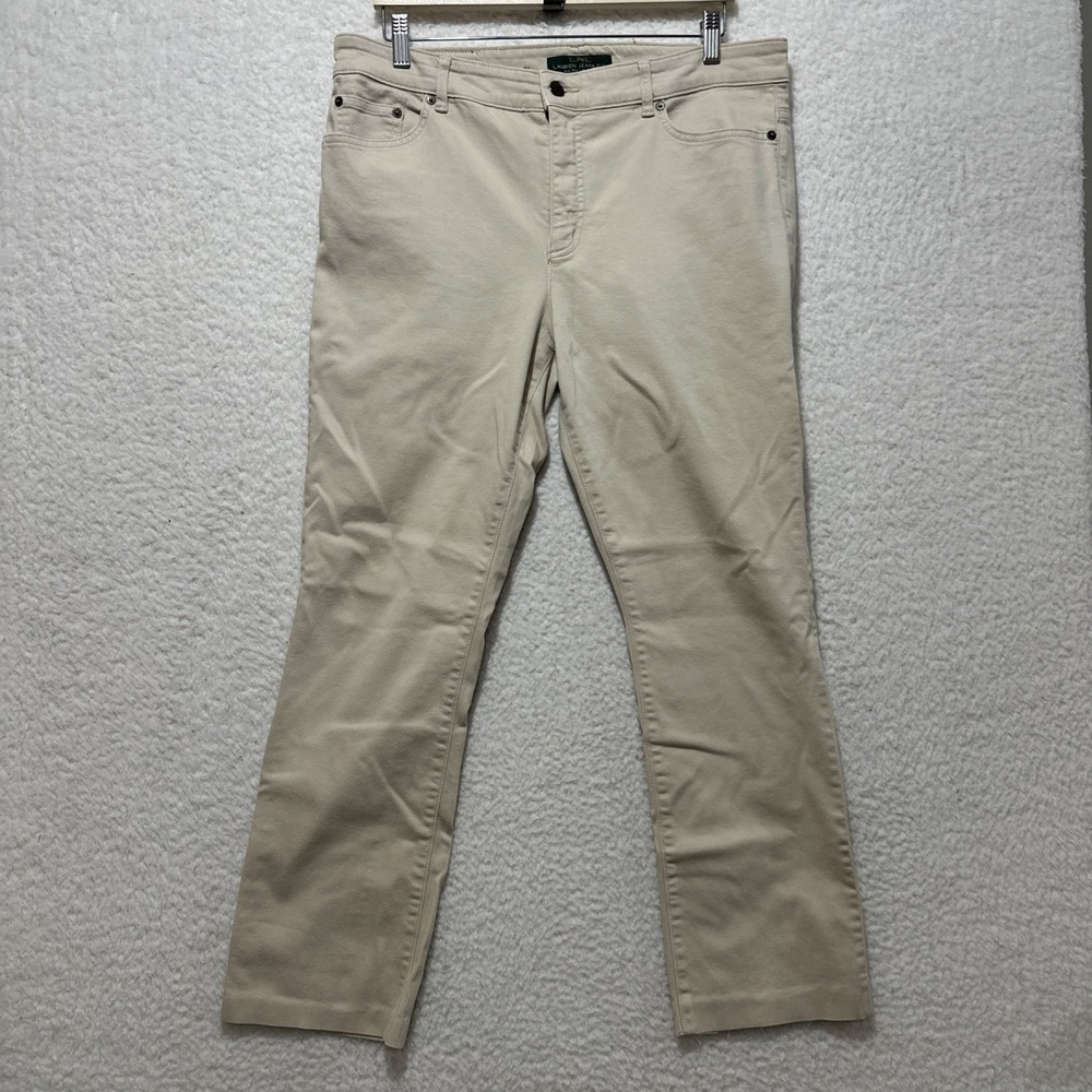 LRL Lauren Jeans Co. Ralph Lauren Heritage Jean Straight Beige Size 14